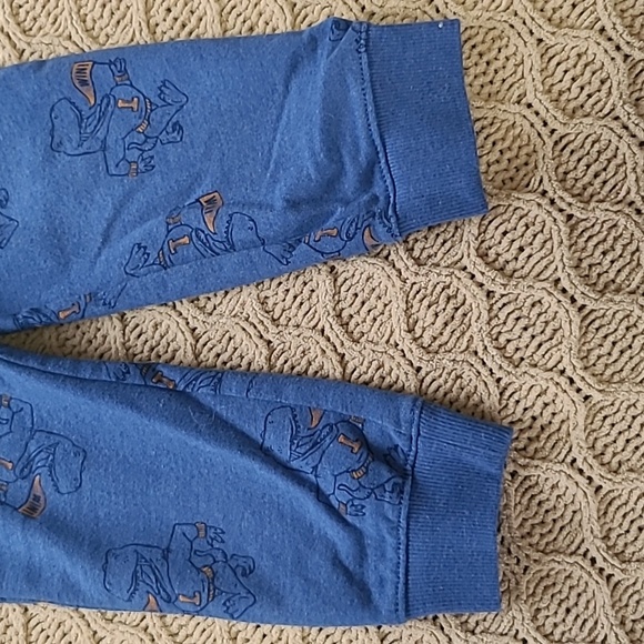 Carters Blue & Orange Dinosaur Crewneck Fleece and Cuffed Pant Set - Size 3t - Picture 6 of 9